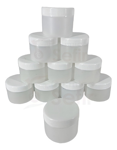 50 Pomaderas 60 Gr / Ml Plastico Tarro Frasco Opaco Y Tapa