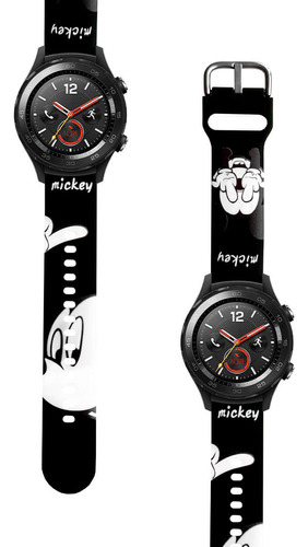 Correa Compatible Con Huawei Watch 2 Mickey Mouse Negro