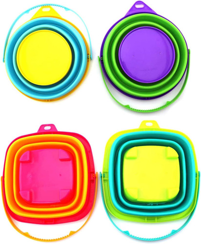 Gosu Toys Cubo De Arena Plegable Cubo De Arena Expandible...