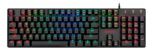 Teclado gamer Redragon Shrapnel K589RGB QWERTY español latinoamérica color negro con luz RGB