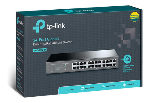 Imagem 1 de 4 de Switch 24 Portas Tp-link Gigabit 10/100/1000 Mbps Tl-sg1024d