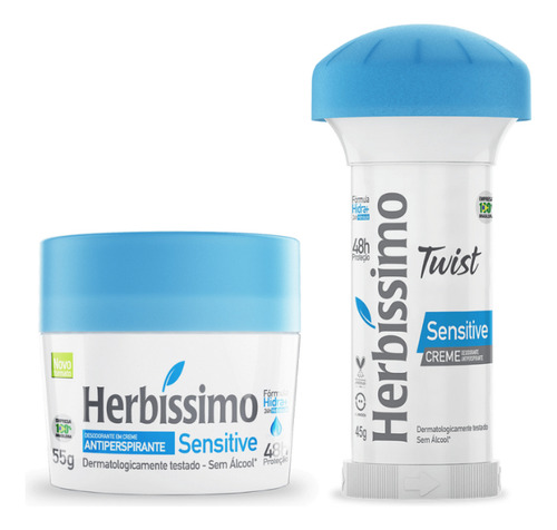 Kit 2 Desodorante Sensitive Twist E Pote Herbissimo