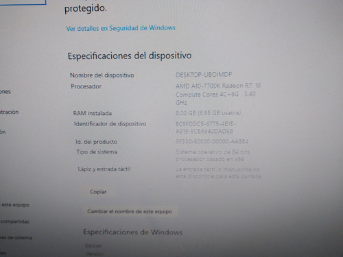 Placa Madre Fm2+ / Cpu A10 7700 / 8 Gb Ddr3 Cooler (Usado)
