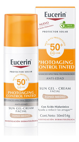 Eucerin sun CC tono medio protector solar photoacting control FPS 50 en crema de 50ml