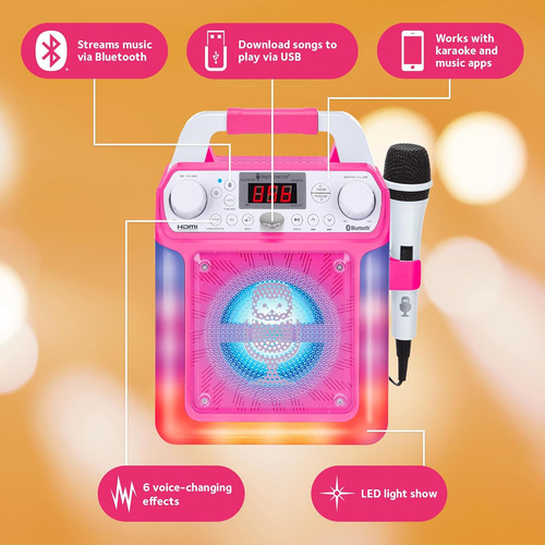 Sistema De Karaoke Portátil, Rosa (sml 652p)