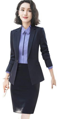 Traje Formal Dama Oficina Falda Y Saco Blazer Uniformes [u]