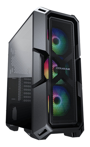 Ltc Case Cougar Gamer Mx440 Mesh Vidrio Templado Rgb Mid-tow