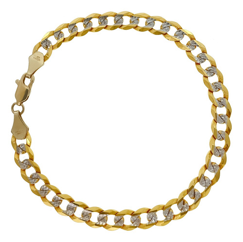 Mözz Pulsera Oro 14k Esclava Pulso Barbado Cuban 20.8cm 6mm