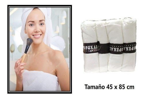 Imagen 2 de 4 de Pack X 10 : Toallas Obopekal 45 X 85cm Blanco / Negro