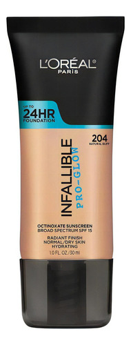Base De Maquillaje L'oréal Paris Infallible 24h Pro-glow 30m Tono 204 Natural buff