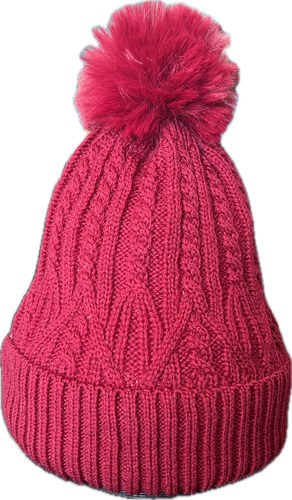 Gorro De Invierno Con Interior De Chiporro Y Pompom Peludo