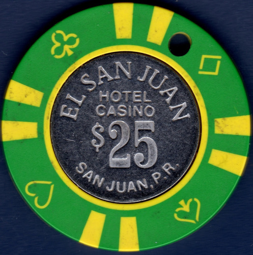 Ficha Token De 25 El San Juan Hotel Casino Puerto Rico