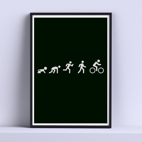 Cuadro Ciclismo Vida Decorativo 30x40 Con Vidrio 