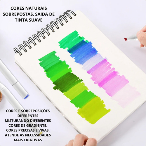 Kit 12 Marcadores Duplos + Livro De Colorir Comfy & Cozy Comfy & Fluffy No Estilo Tendencia Tik Tok Bobbie Goods Folhas Grossas 180g Com Acetato Capa Dura Laminada
