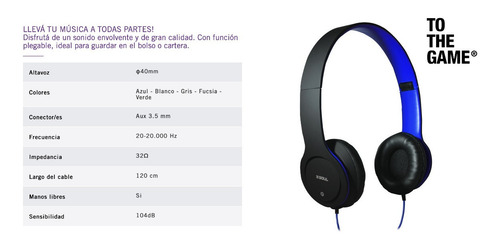 Imagen 2 de 5 de Auriculares Vincha Manos Libres Plegables Livianos Sport