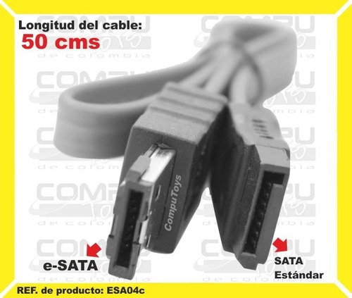 Conector Sata A E-sata 50 Cms Ref: Esa04c Computoys Sas