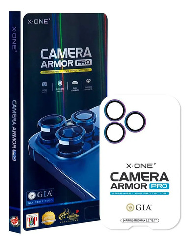 Pelicula X-ONE camera armor pro Safira Iphone 16 pro - Iphone 16 Pro Max cor titanium Desert dourada