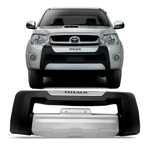 Overbumper Moldura Hilux 2009 A 2011 Dfender Preto E Prata