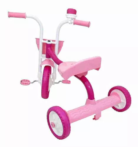 Triciclo Ultra Bike Top Girl Motinha Motoquinha Motoca Branco/Rosa