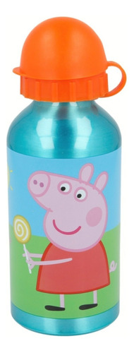 Botella Wabro Peppa Pig De Aluminio 400 Ml Color Celeste