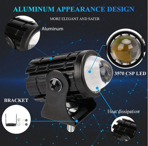 1 Barra Foco Led Auxiliar Bicolor 4x4 Camioneta Moto Auto