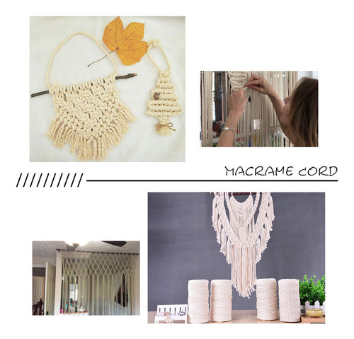 Cordón W De Algodón Macramé De 2 Mm X 200 M Para Colgar En L
