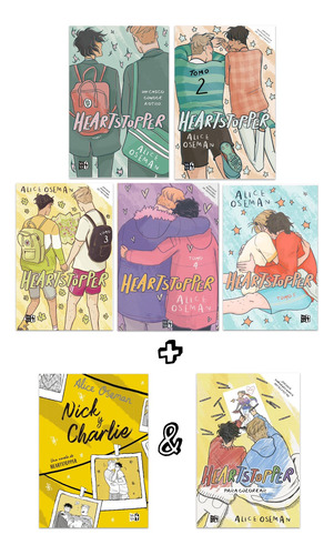 Saga Heartstopper 5 Tomos + Nick Y Charlie + Libro Colorear