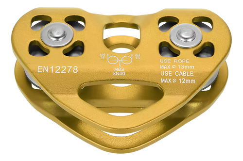 Polia Dupla Rolamentada 30kn Aço Corda Tirolesa En 12278