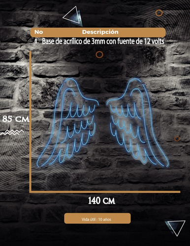 Letrero Led Neón Alas Neón