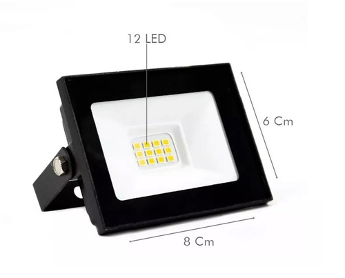 Reflector Proyector Led 10w Alta Potencia Luz Fría Exterior Jardín