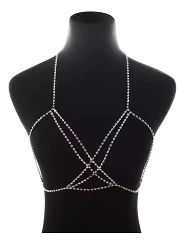 Body Chain Bikini De Cuello Triángulo Sexy Regulable Strass