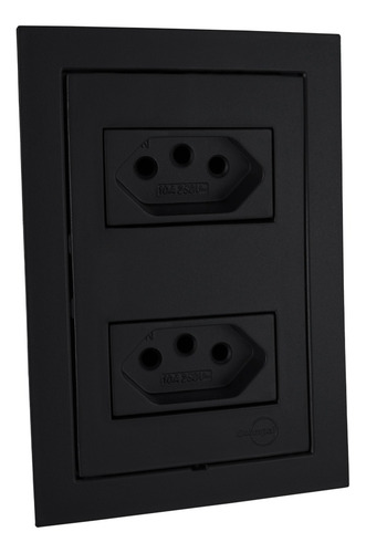 Tomadas Interruptores 15 Pçs Casa Completa Ekron Preto Fosco
