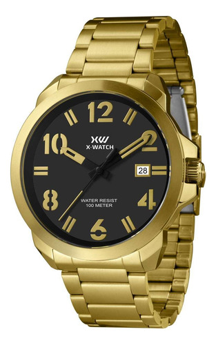 Relógio Masculino X-watch Analógico Dourado Xmgs1038 P2kx