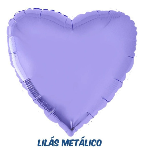 Balão Metalizado Coração 50cm - 20 Polegadas - Flexmetal Cor Lilás Metálico