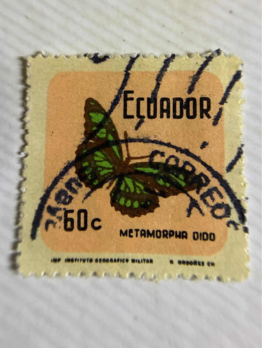 Sello Postal De Ecuador De 1969 Mariposas 