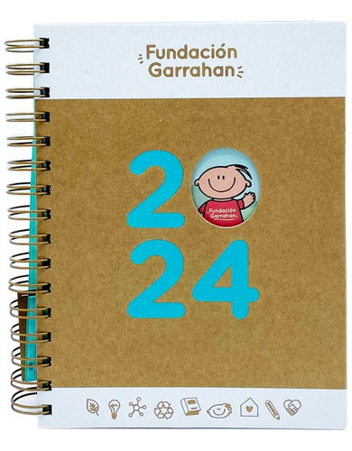 Agenda 2024 Fundación Garrahan Fundación Garrahan Agenda Agenda 2024 color marrón claro con diseño Planificador