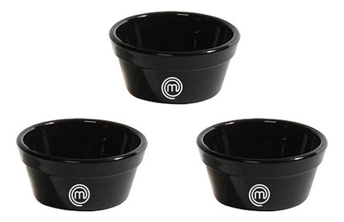 Conjunto De Ramequim Cheff Masterchef Vemplast 3un Preto