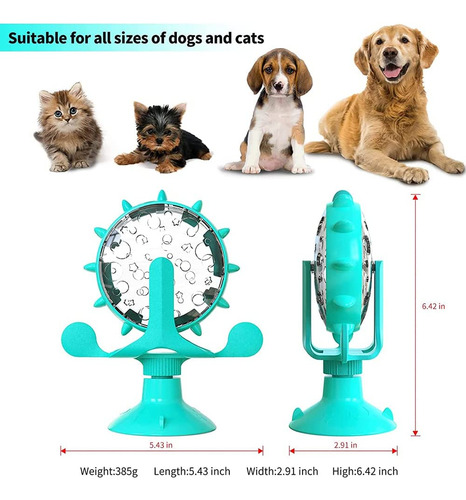 Pet Food Spinning Windmill,cat Dog Slow Automatic Feeder Toy