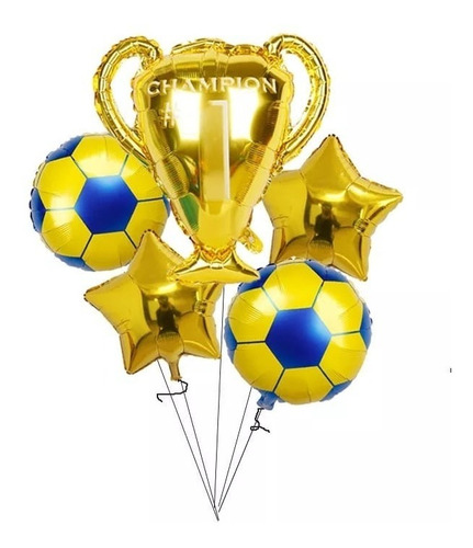 Set Globos Boca Juniors Con Trofeo