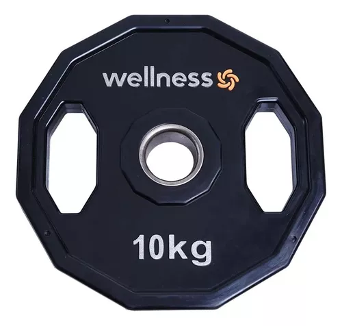 2 Anilhas Olímpicas Wellness 12 F. 10+10kg = 20kg Com Pegada