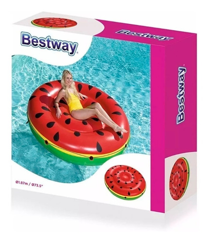 Imagen 5 de 7 de Colchoneta Inflable Sandia Flotador Bestway 43140 Full