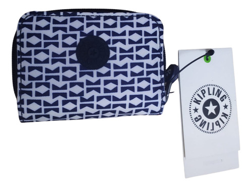 Billetera Kipling Tops Artisinal - Blanco Y Azul