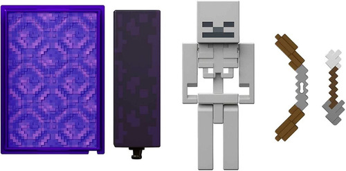 Mattel Minecraft Figura De Skeleton Esqueleto Portal Origina