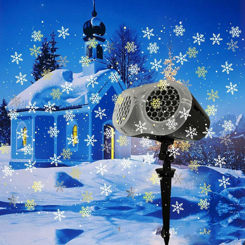 Navidad Led Proyector De Nieve Luz Giratoria Impermeable