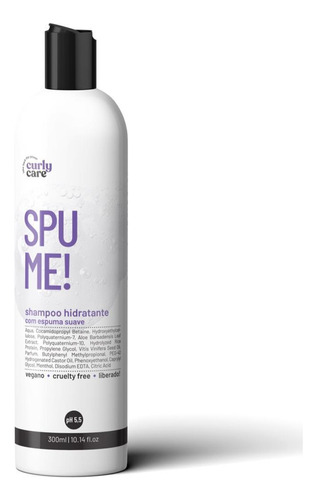 Shampoo Hidratante Espuma Suave Vegano Curly Care 300ml