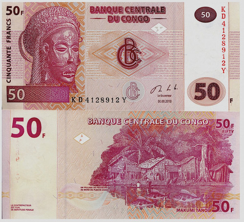 Billete Del Congo 50 Francos, Nuevo Sin Circular 2003  