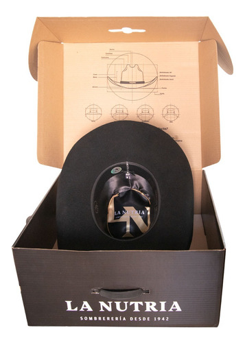 Caja Para Sombreros La Nutria Delux Negro Único
