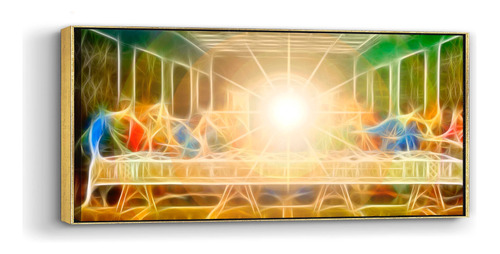 Cuadro Canvas Última Cena Jesús Es Luz C/ Marco Flot. 60x120