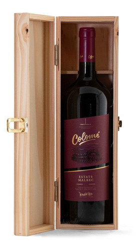 Botellon En Estuche De Madera Colomé Estate Malbec 1500 Ml