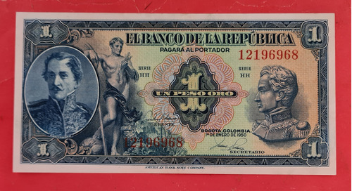 Billete De Un Peso 1950  8 Dígitos.